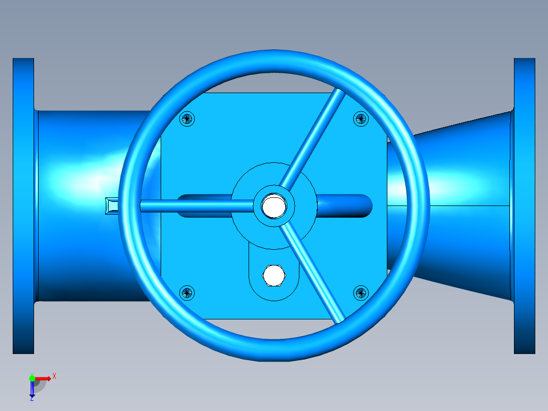 船用铸钢截止（止回）阀DN200-PN10-AS俯视图