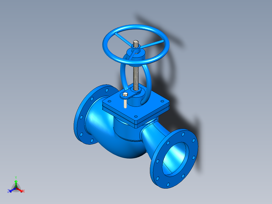 船用铸钢截止（止回）阀DN200-PN10-AS正等轴测图