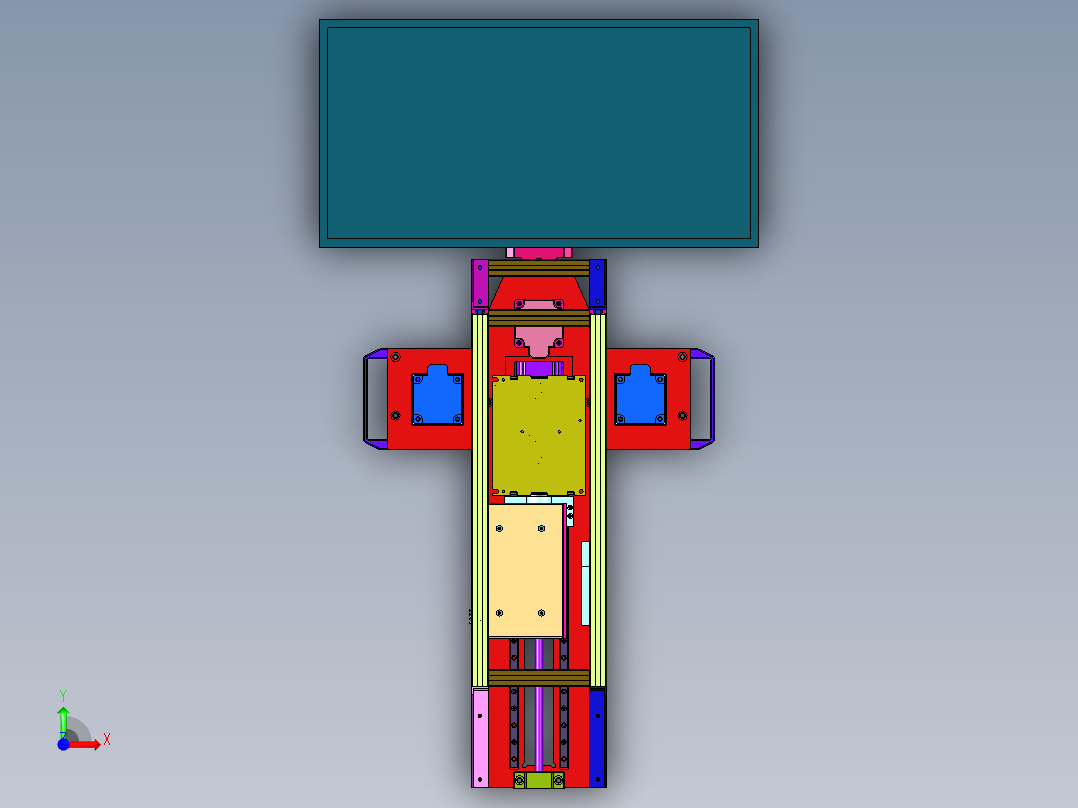 大型薄壁筒检测装置机械结构前视图