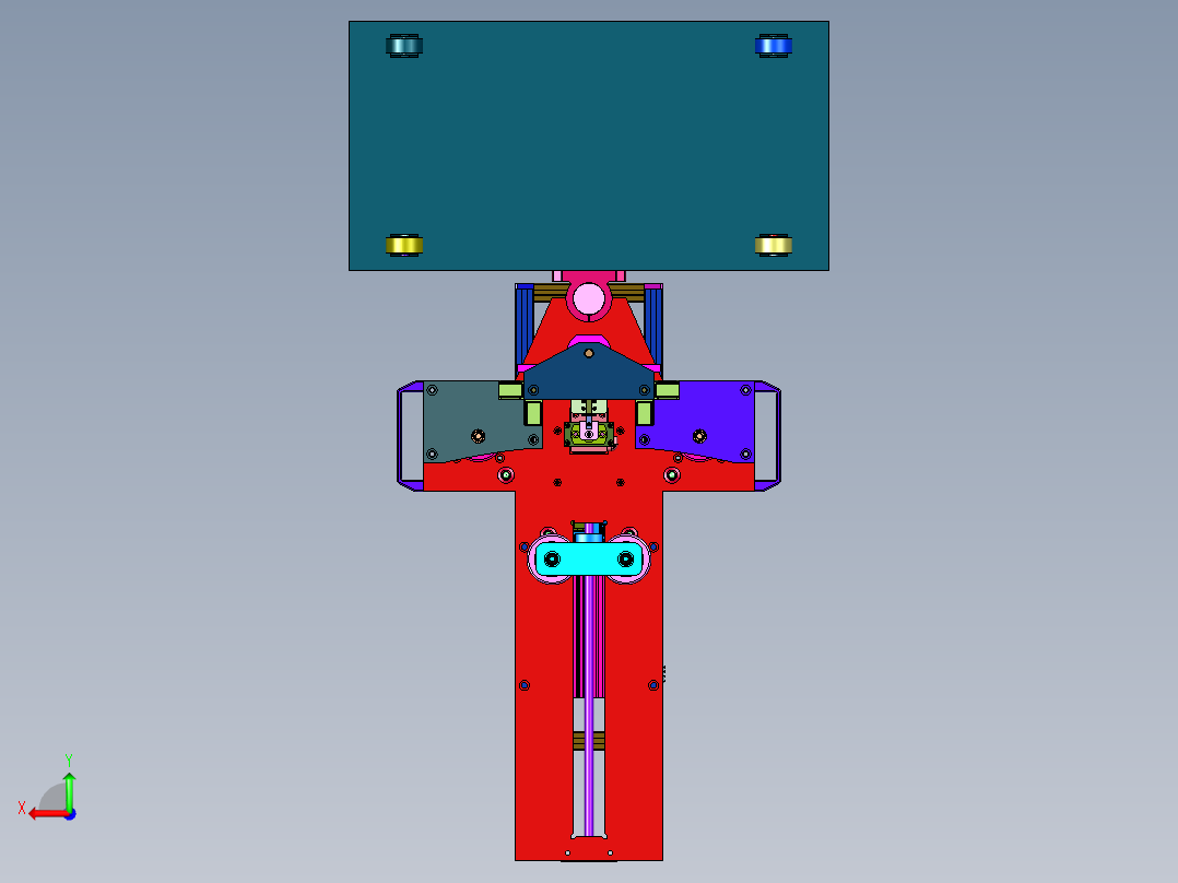 大型薄壁筒检测装置机械结构后视图