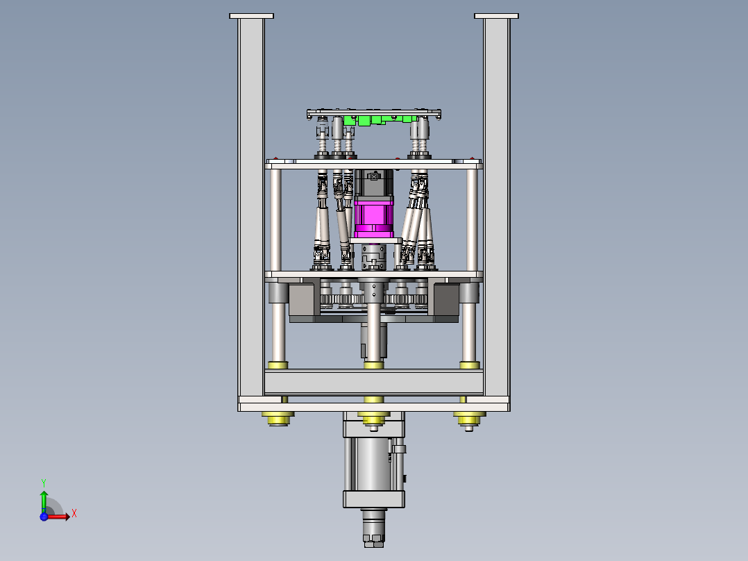 气动升降单伺服驱动8头自动锁螺丝机前视图