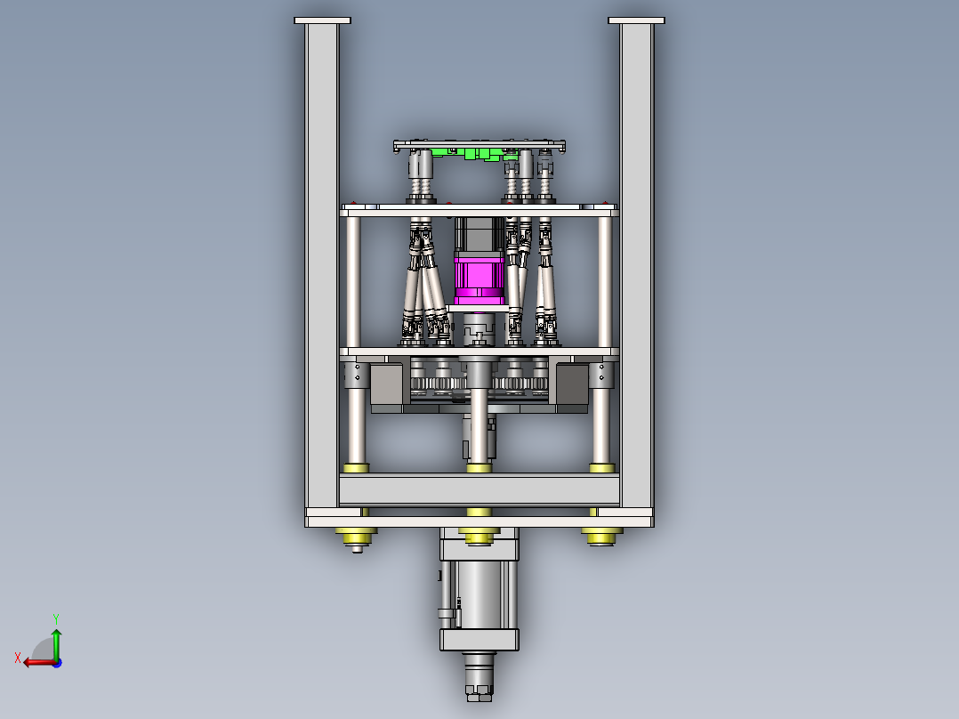 气动升降单伺服驱动8头自动锁螺丝机后视图