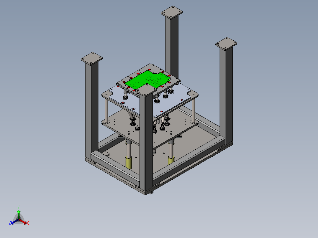 气动升降单伺服驱动8头自动锁螺丝机正等轴测图