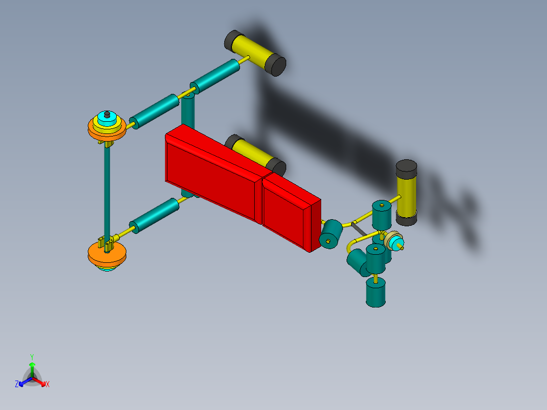 儿童举重床正等轴测图