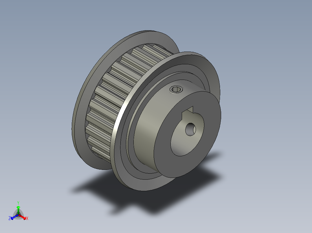 T0-05FFJD同步带轮ATPV25XL050-B-N15正等轴测图