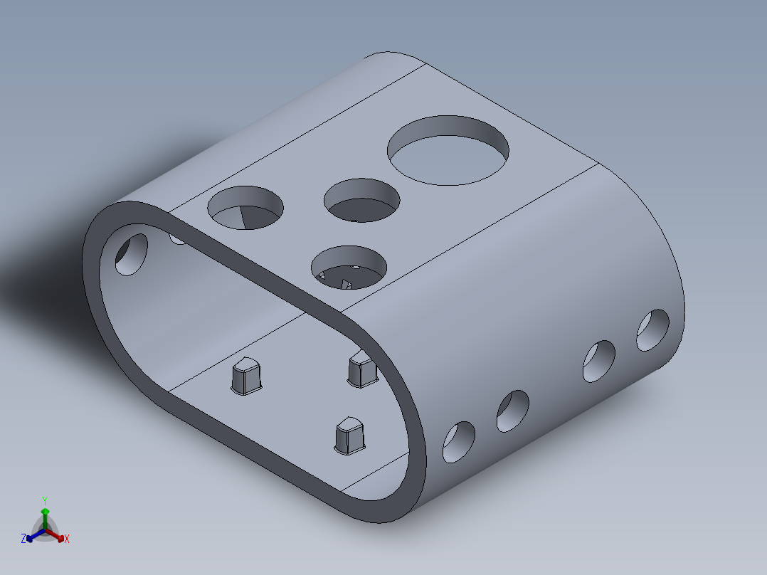 电动牙刷收纳盒内置支架正等轴测图