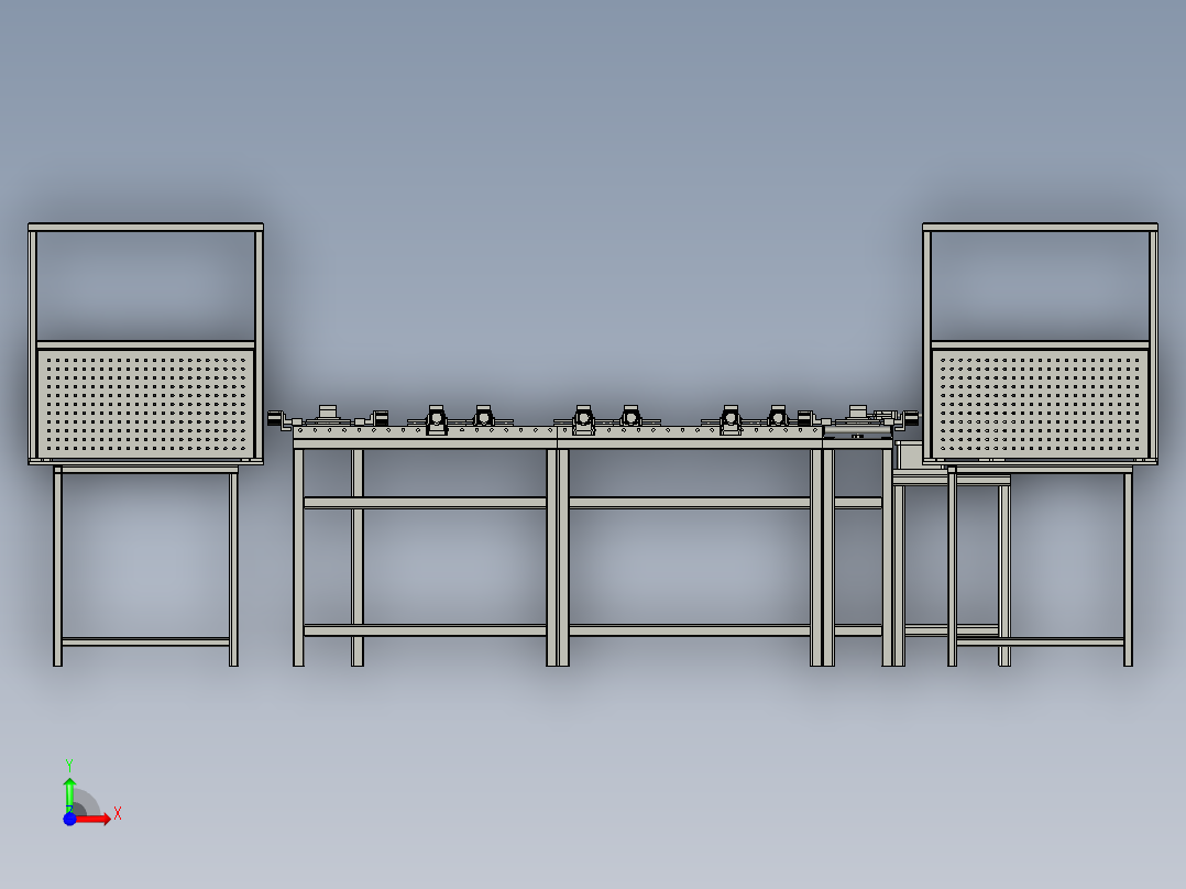 自动配料系统的环形输送线前视图