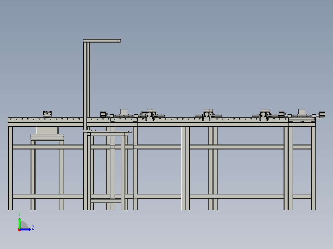 自动配料系统的环形输送线左视图
