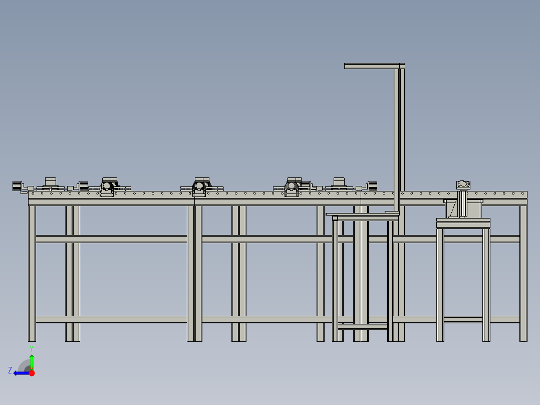 自动配料系统的环形输送线右视图