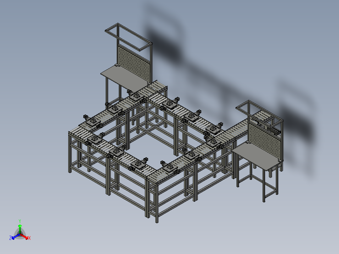 自动配料系统的环形输送线正等轴测图
