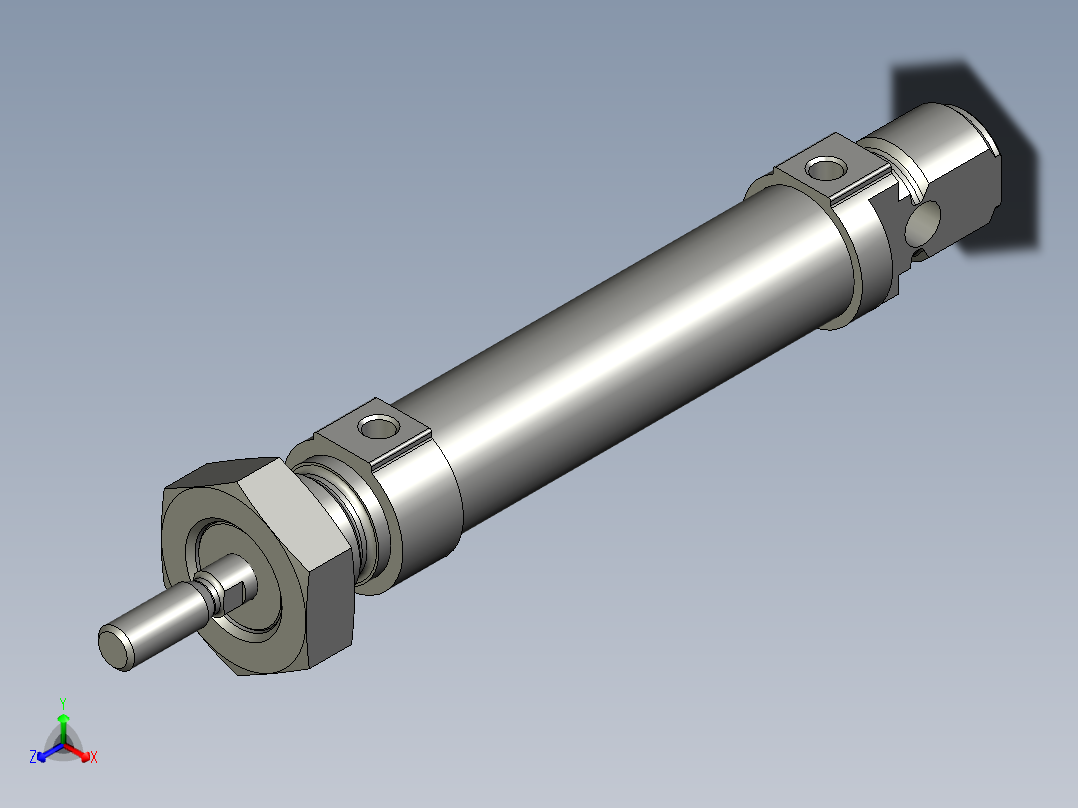 笔形气缸DSNU-16-30-P-AFESTO正等轴测图