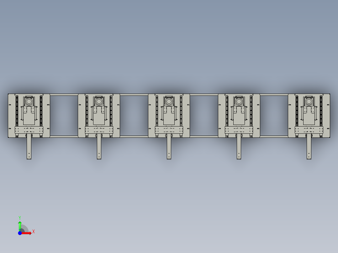工件加工的自动移印机前视图