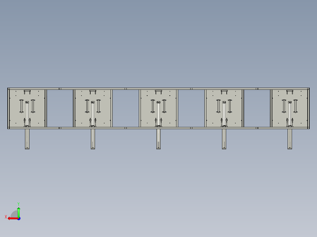 工件加工的自动移印机后视图