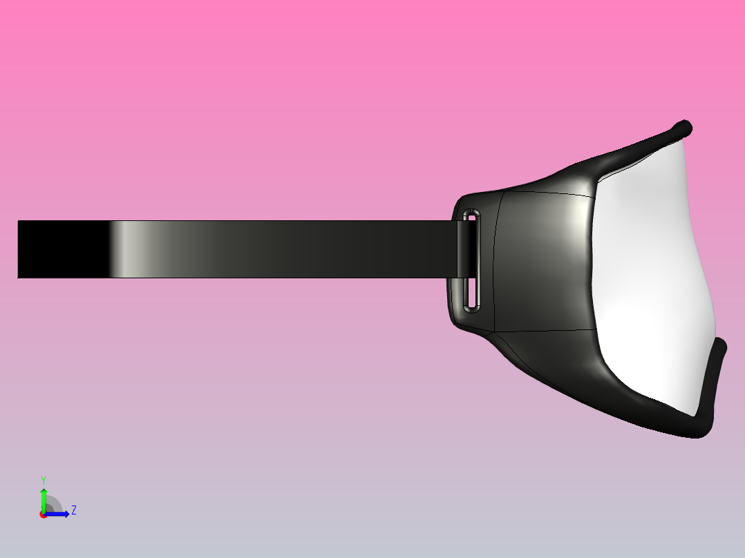 滑雪板护目镜左视图