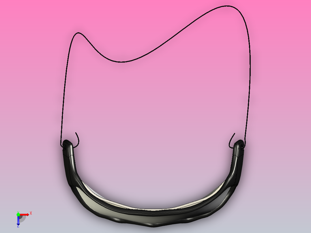 滑雪板护目镜俯视图