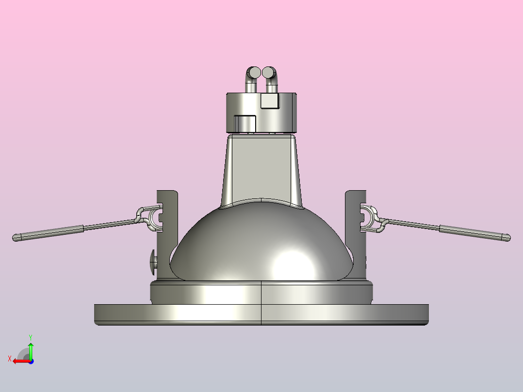 面板安装灯后视图