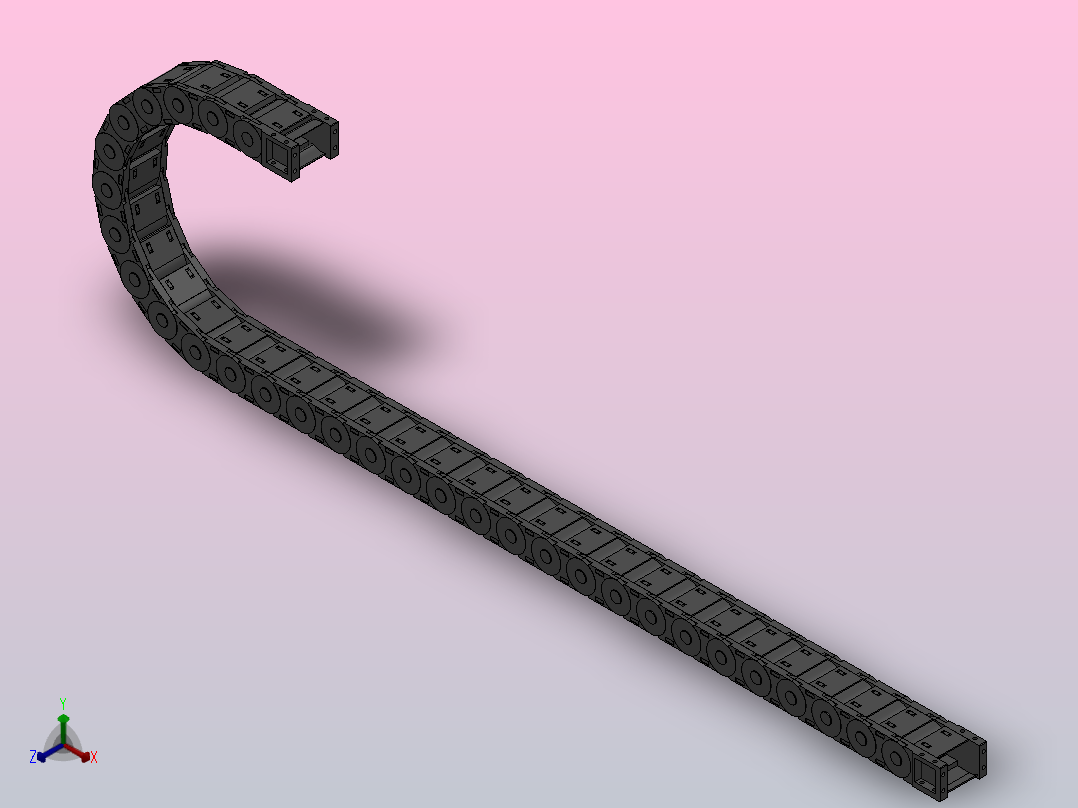 弯曲半径200内高35两侧打开型封闭式拖链[DMD35CD-35-60-200R-30]主视图