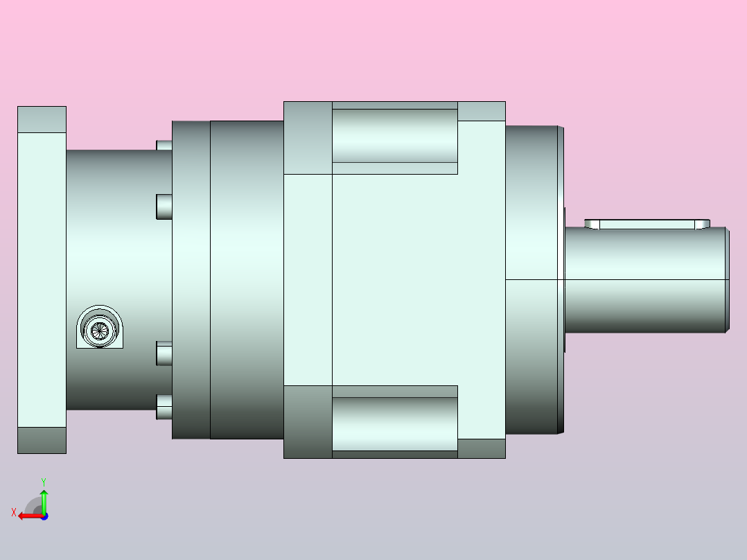JTX180-L2 35-114.3-200-M12-ZJ精密型JTX180直齿轮行星减速机后视图