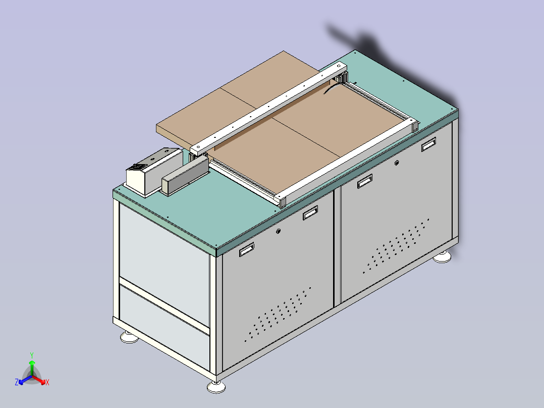 PCB板切割机设备3D图正等轴测图