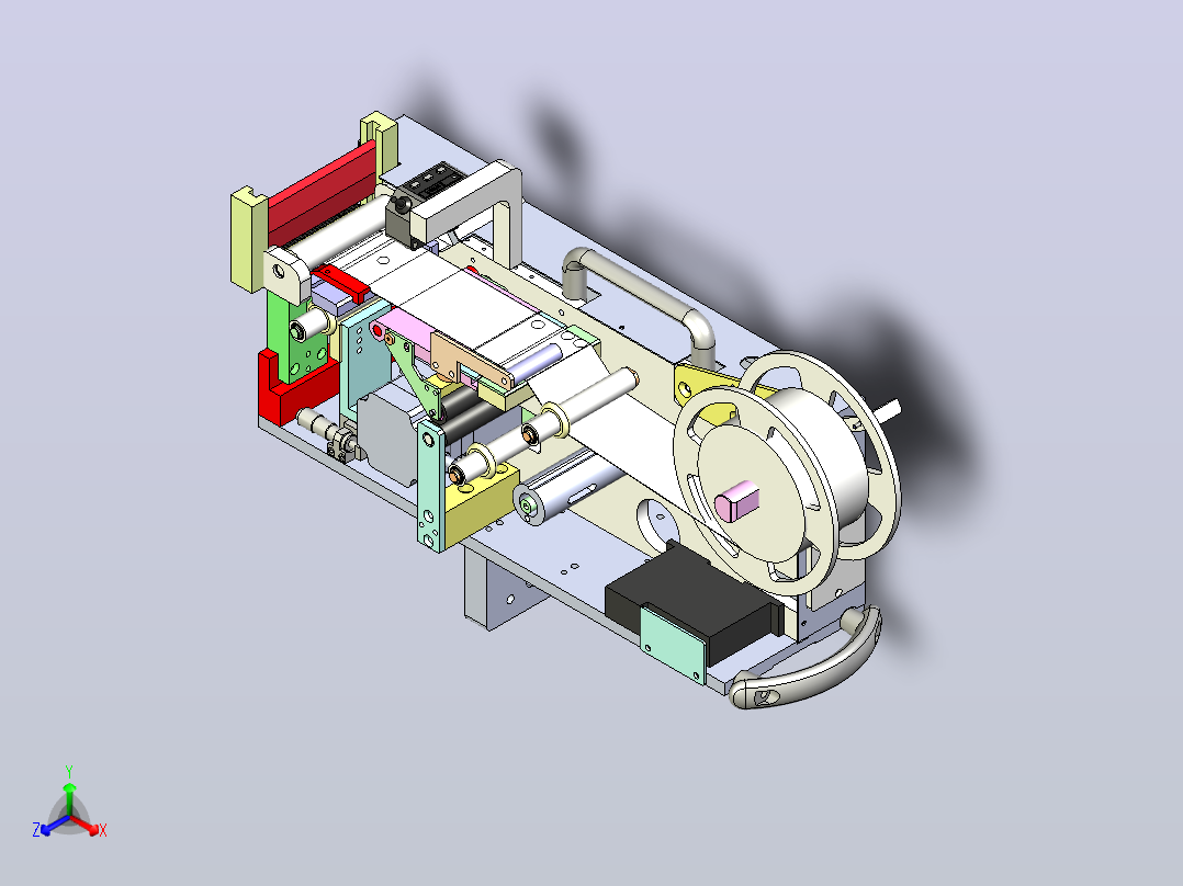 标签剥标机构3D数模图纸 x_t格式正等轴测图