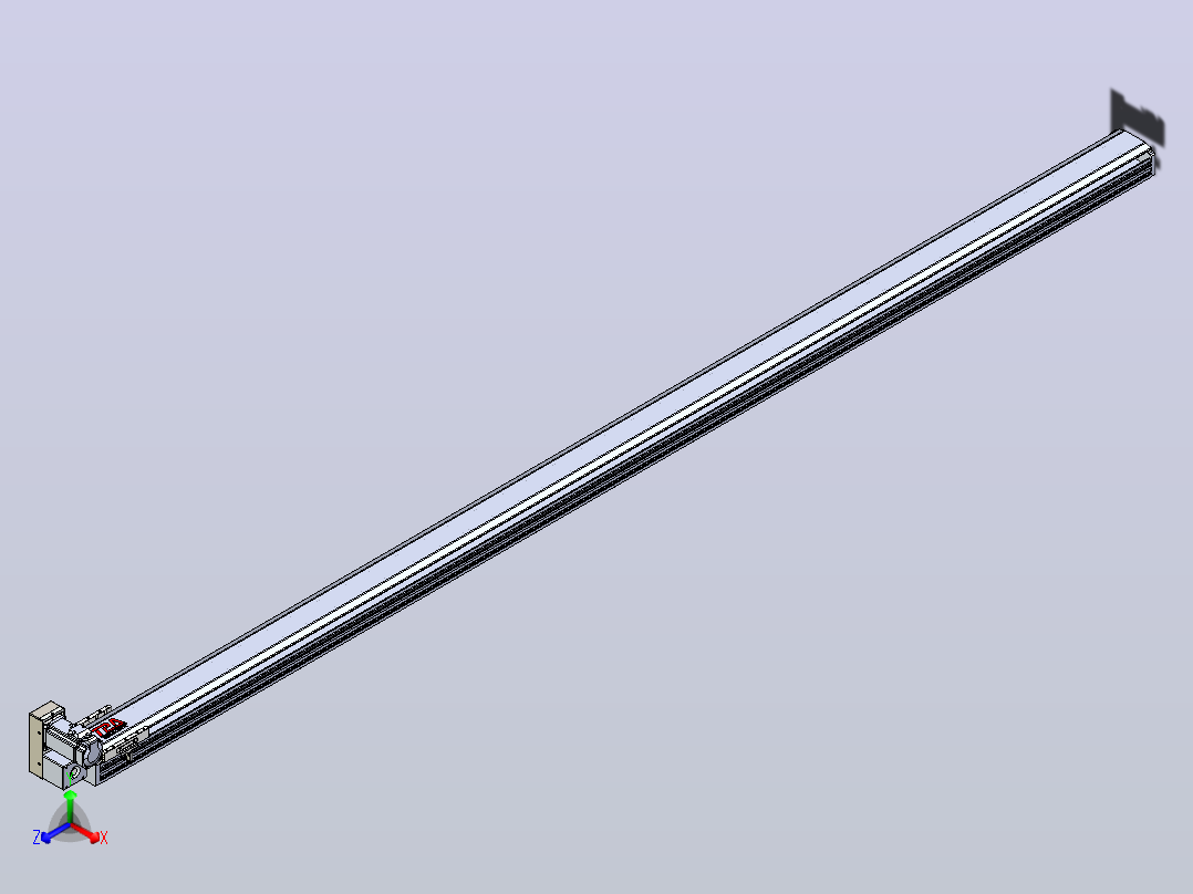 皮带直线轴半封闭可选导轨TPA-HNB-120D-110-L2900-LU-Y-P40-N3主视图