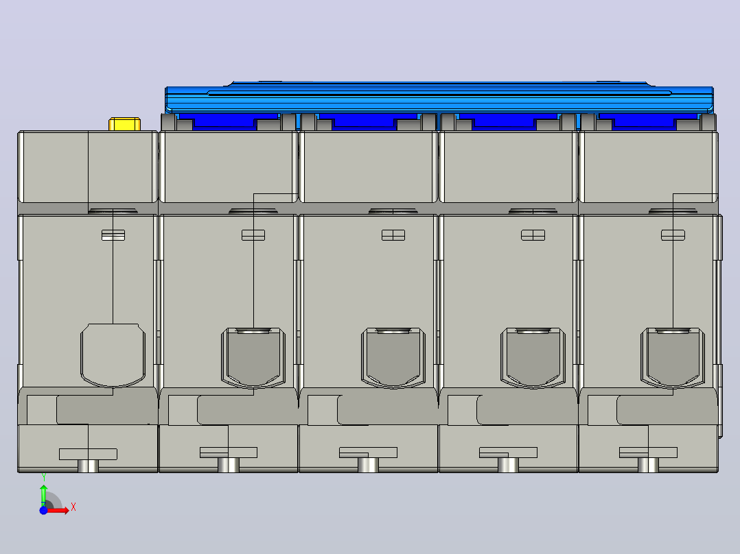 NXBLE-125G 4P剩余电流动作断路器三维模型202307前视图