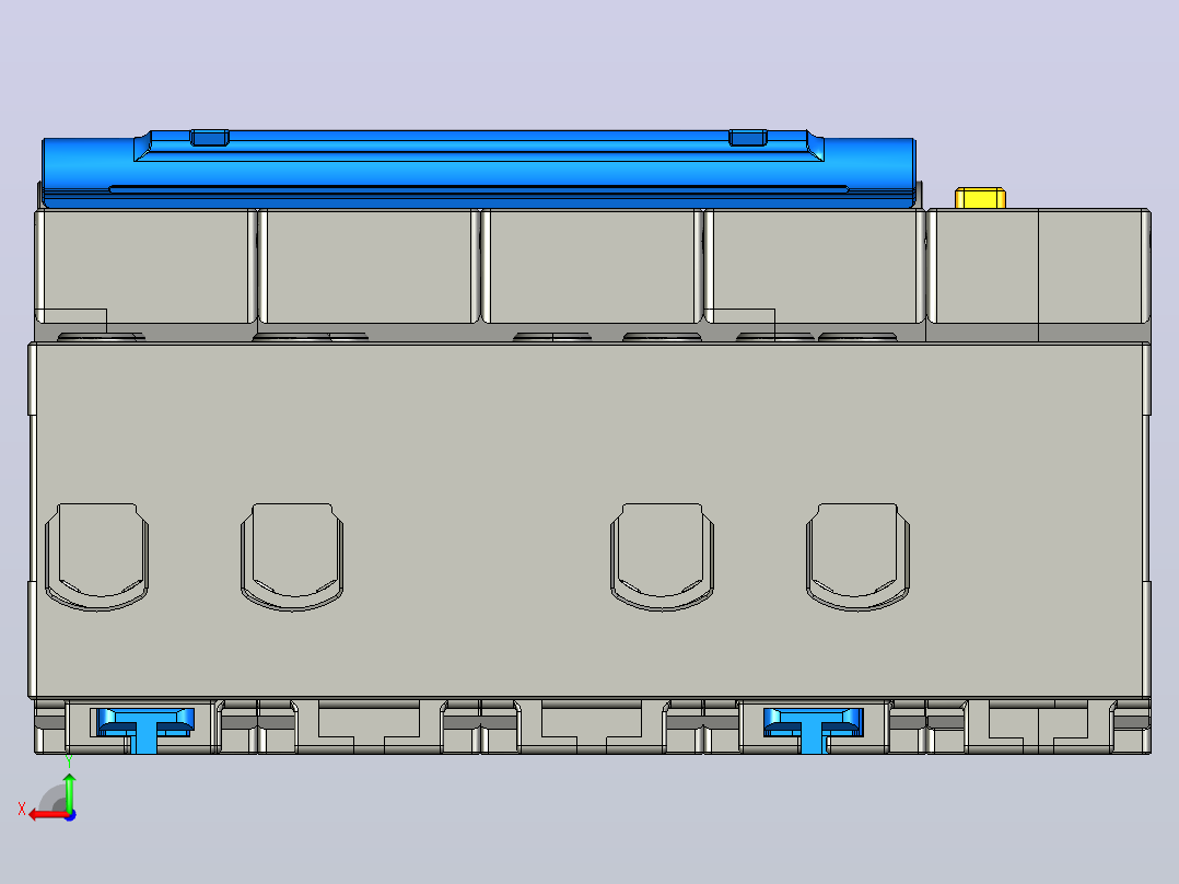NXBLE-125G 4P剩余电流动作断路器三维模型202307后视图
