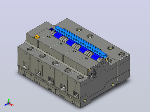 NXBLE-125G 4P剩余电流动作断路器三维模型202307正等轴测缩略图
