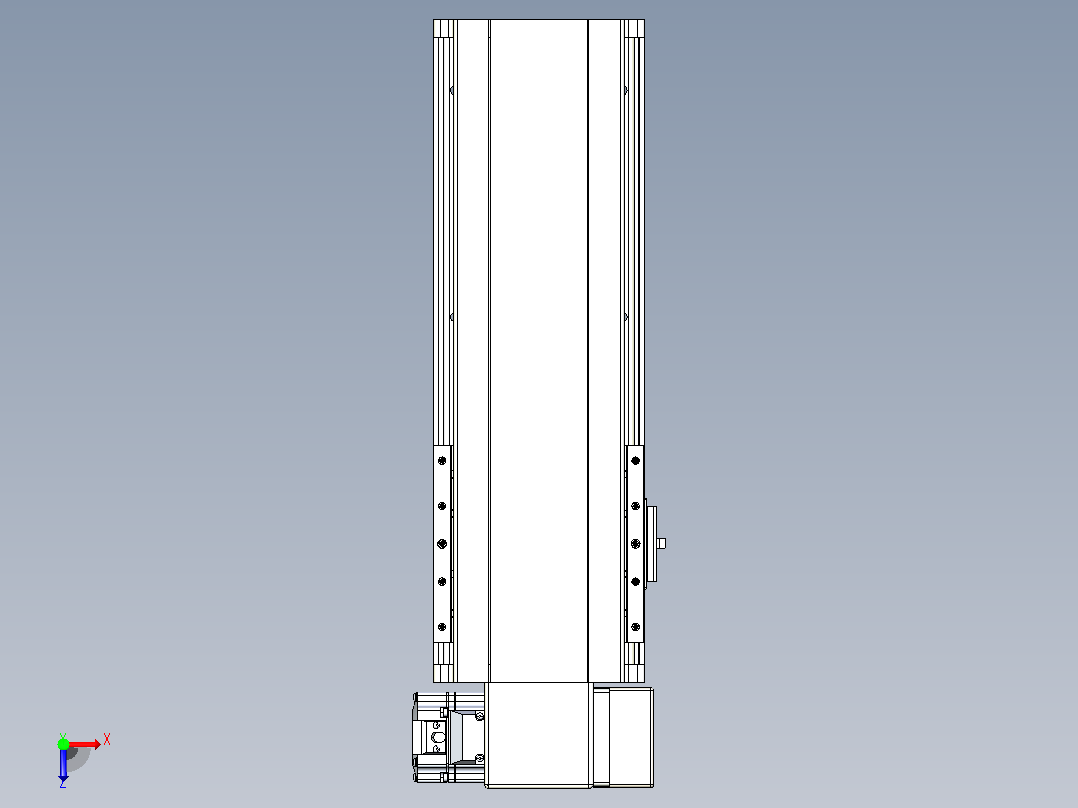 皮带直线轴半封闭可选导轨TPA-HNB-140D-120-L200-RP-Y-P40-N3俯视图