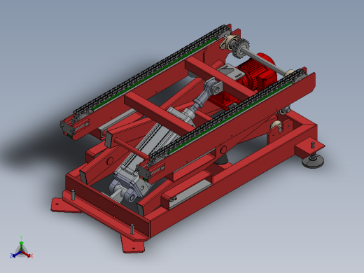 气缸升降链式输送机 3D图纸 机械设备设计素材3D模型文件正等轴测缩略图
