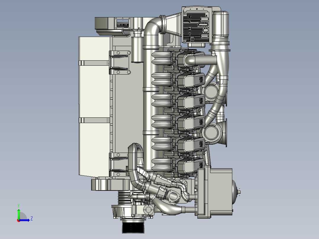 移动式柴油发电机设备3D模型左视图