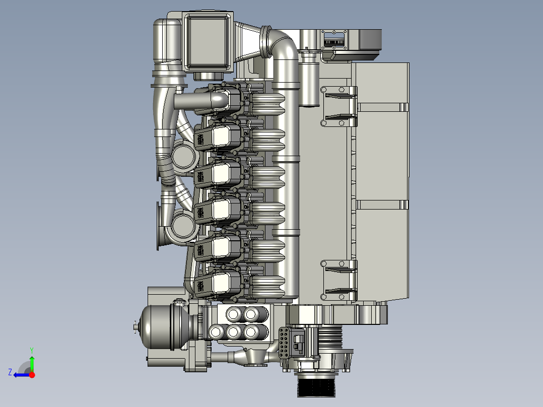 移动式柴油发电机设备3D模型右视图