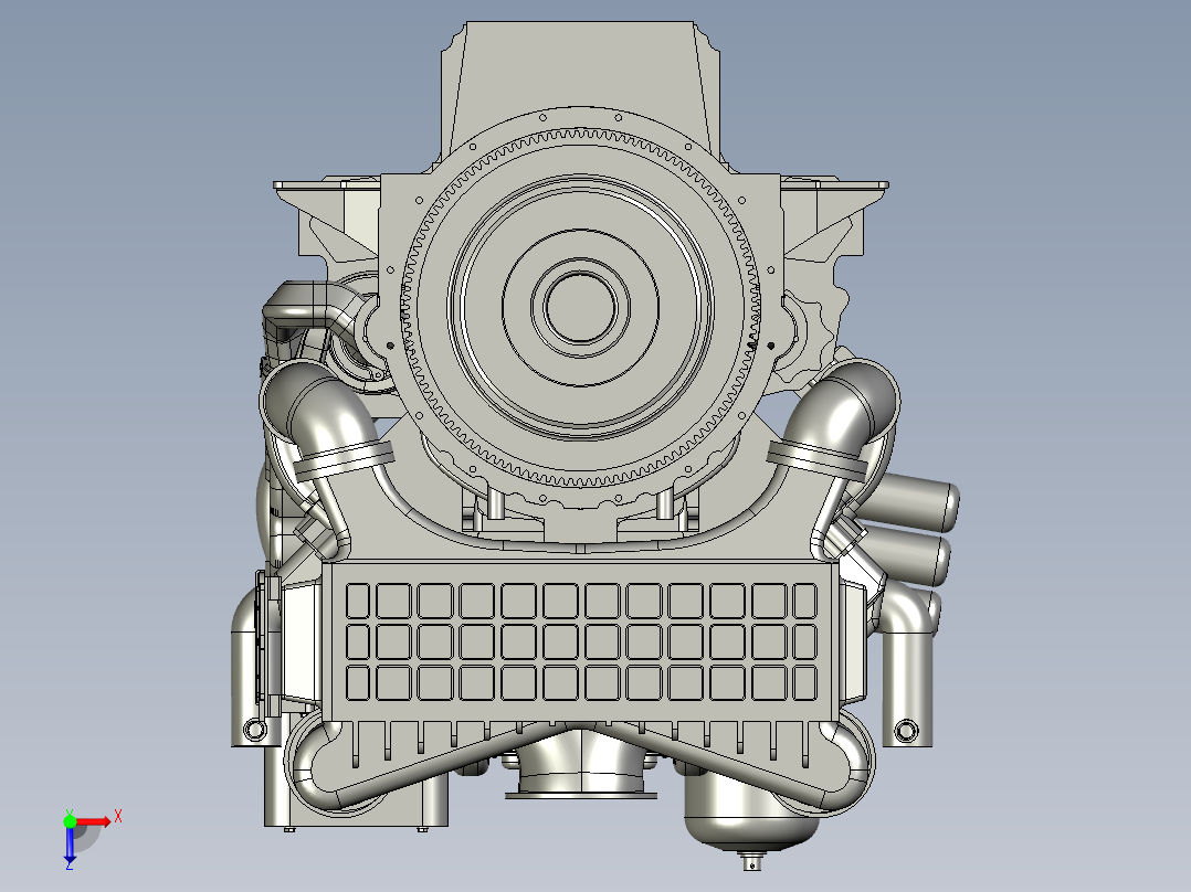 移动式柴油发电机设备3D模型俯视图