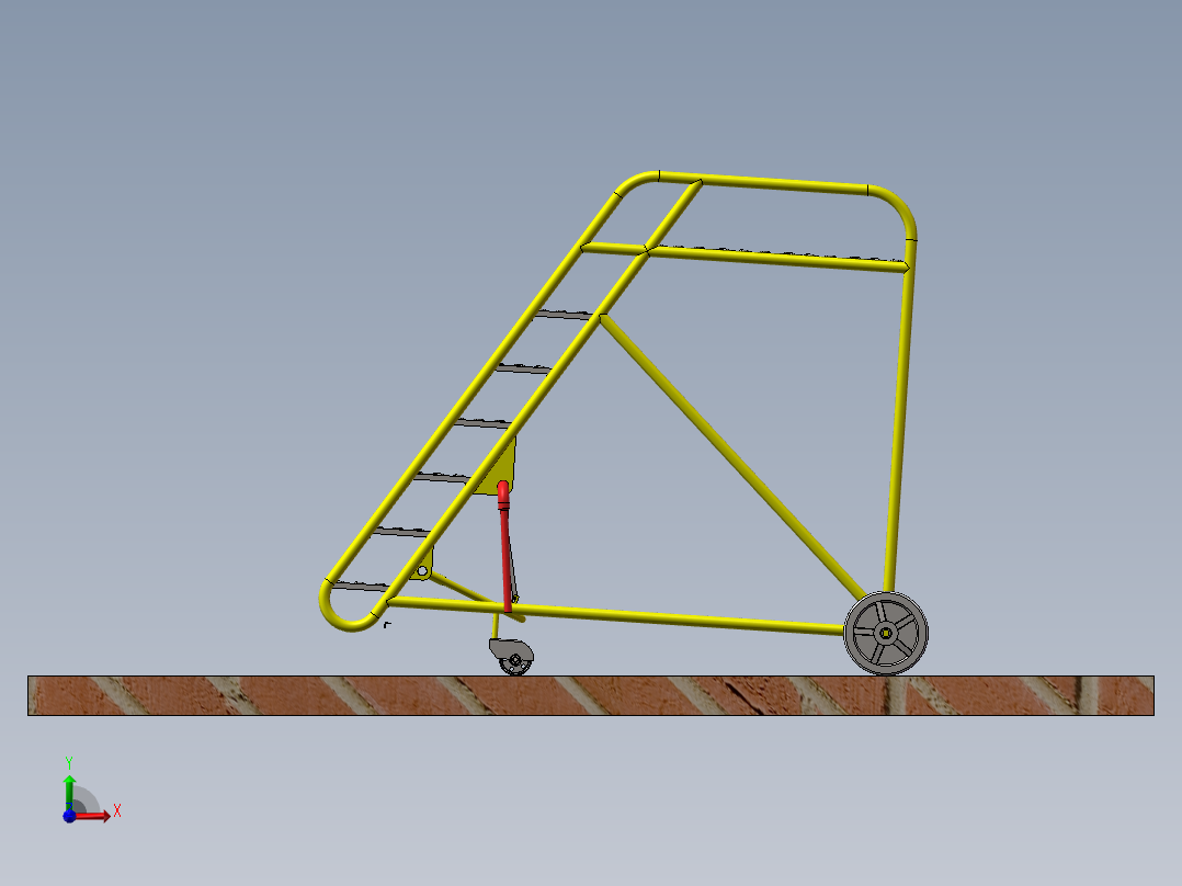 solidworks ladder维修移动梯子前视图
