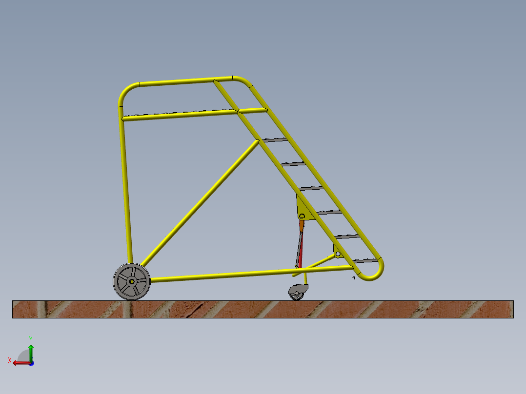 solidworks ladder维修移动梯子后视图