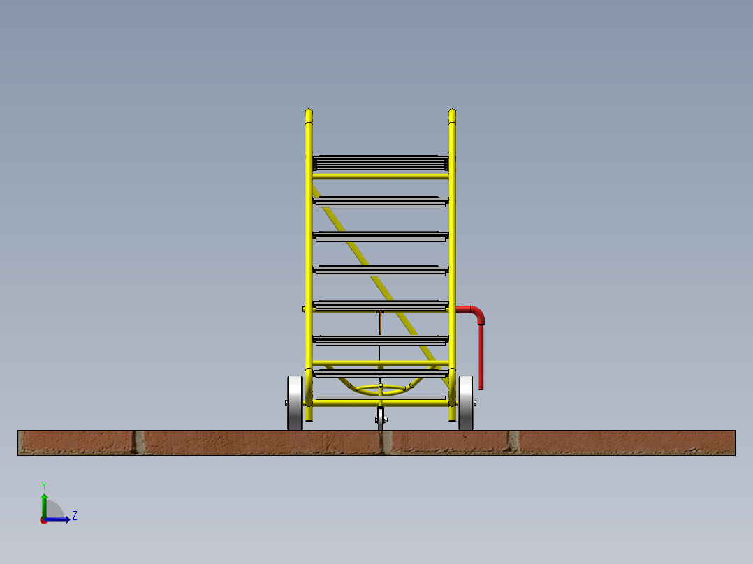 solidworks ladder维修移动梯子左视图