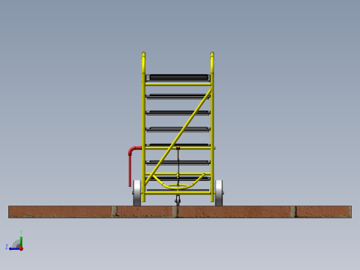solidworks ladder维修移动梯子右视缩略图