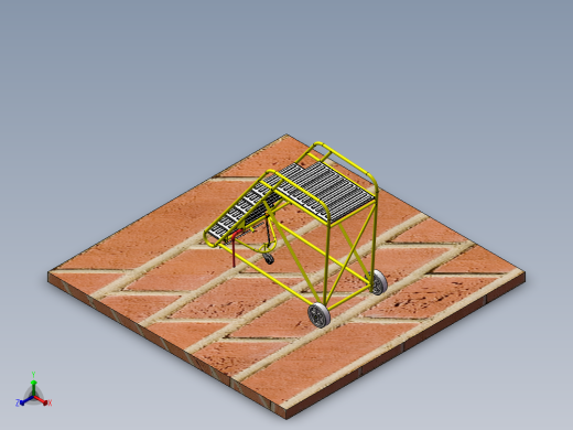 solidworks ladder维修移动梯子正等轴测缩略图