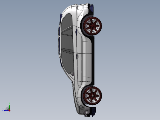 简易宝马X5汽车3D模型图纸 Solidworks设计右视缩略图