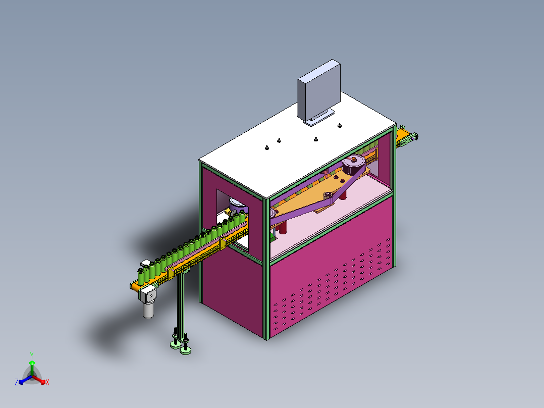 玻璃瓶质量检测机正等轴测图