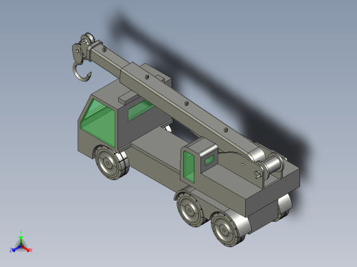单臂式起重吊机3d图纸 悬臂式提升吊钩起重设备PROE绘图三维模型