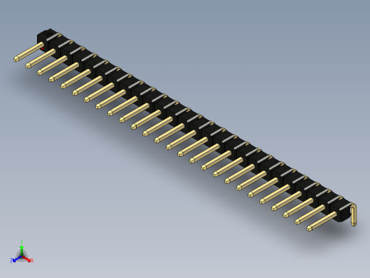 彩色公排针 100mil 2.54mm 系列-DS1022_black_1x26p_100mil_TypeD_rev1.0