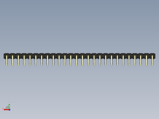 彩色公排针 100mil 2.54mm 系列-DS1022_black_1x26p_100mil_TypeD_rev1.0后视缩略图
