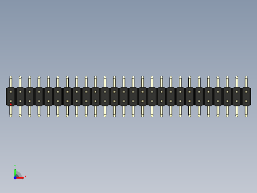 彩色公排针 100mil 2.54mm 系列-DS1022_black_52p_100mil_TypeSMT_rev1.0前视缩略图