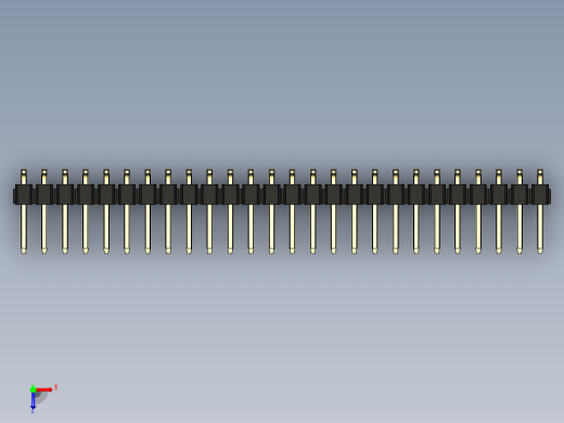 彩色公排针 100mil 2.54mm 系列-DS1022_black_52p_100mil_TypeSMT_rev1.0俯视缩略图