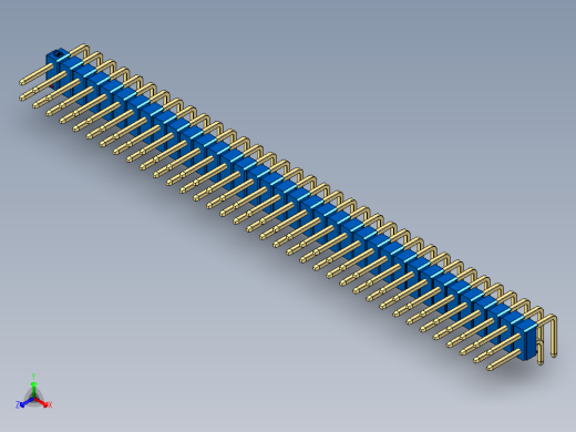 彩色公排针 100mil 2.54mm 系列-DS1022_blue_2x36p_100mil_TypeD_rev1.0