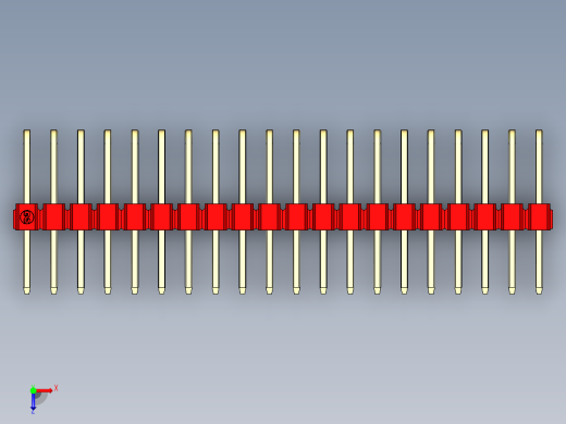 彩色公排针 100mil 2.54mm 系列-DS1022_red_3x20p_100mil_TypeD_rev1.0俯视缩略图