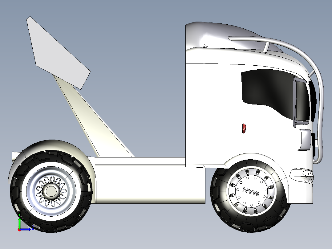 32-人卡车+(欧洲卡车) 3d模型图纸左视图
