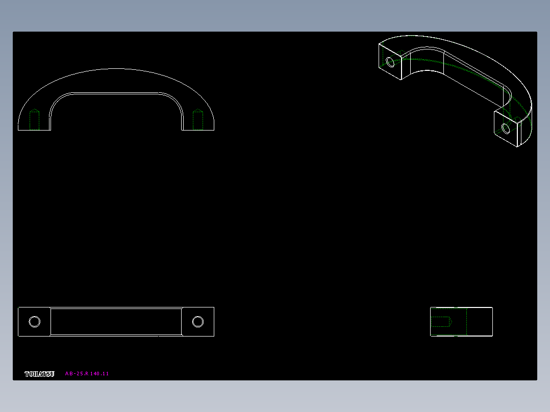 取手(鋁合金)AB-2D多系列多零件图纸模型