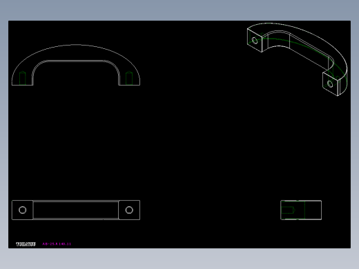 取手(鋁合金)AB-2D多系列多零件图纸模型